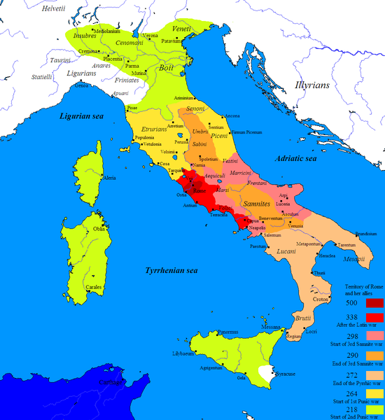 Roman Conquest of Italy 500 BC to 218 BC