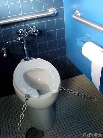 toilet seat chained down